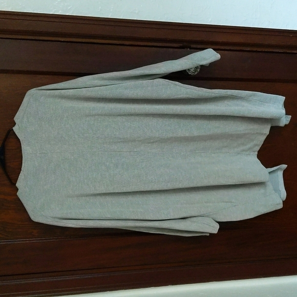 Donni. Light Gray Long Sleeve Ribbed Long Length Cardigan - Picture 5 of 6